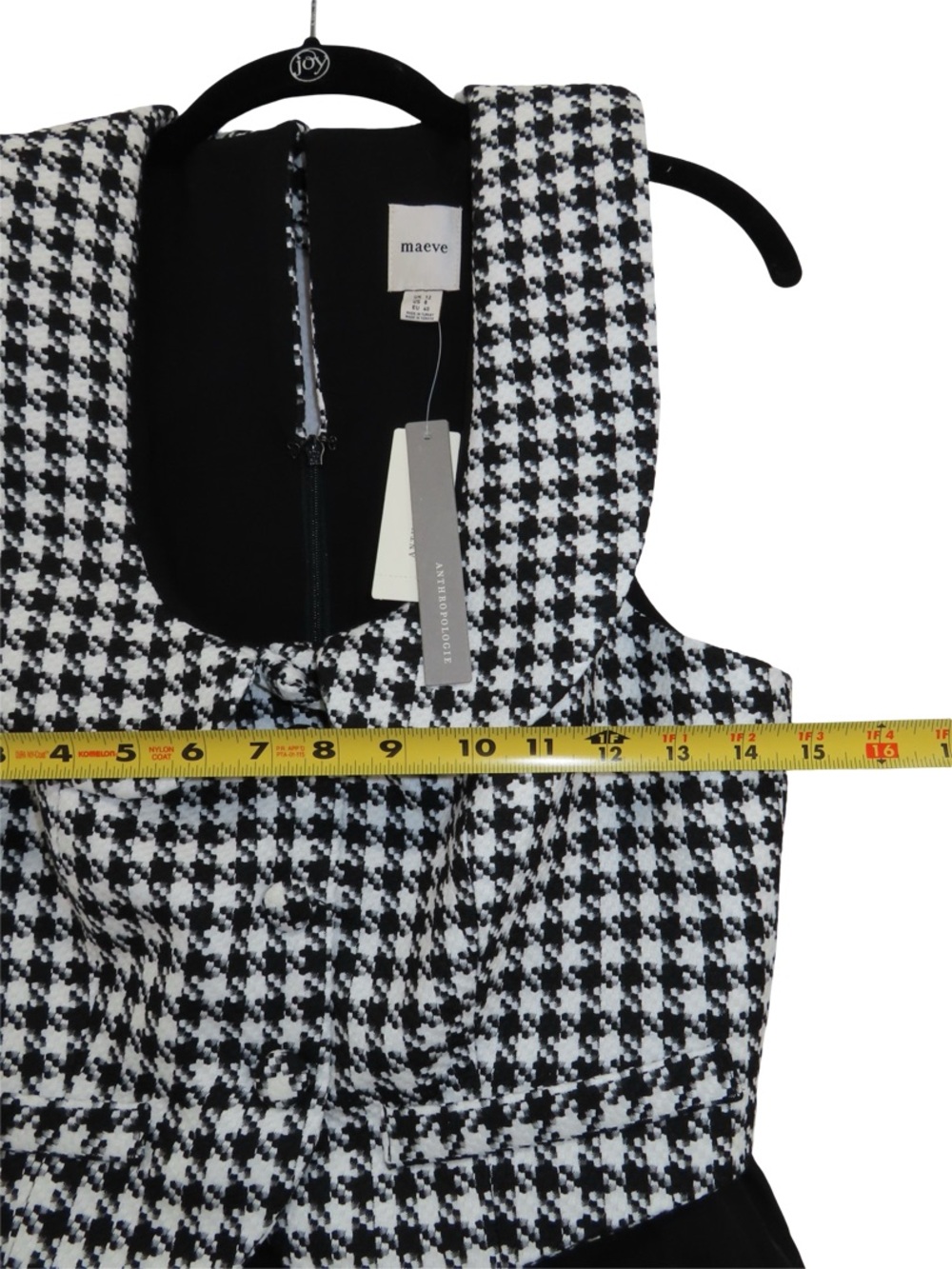 Anthropologie Maeve Collared Twofer Romper NWT Size 8 Black White - Picture 6 of 10